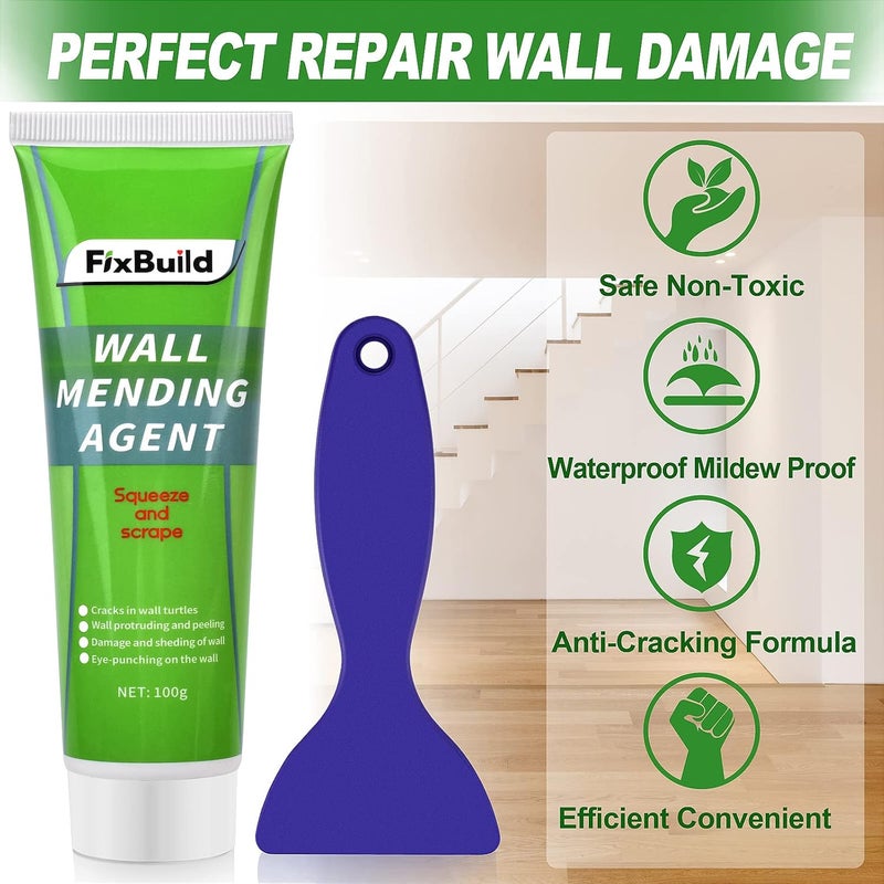 FixBuild Drywall Repair Kit, 1 Spackle Wall Repair Patch Kit, Wall Mending Agent, Quick Fix for Broken Walls - Image 2